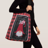 Weihnachts Gnome Red & Black Buffalo Kariert Tragetaschen Mit Langen Trägern (Von Nahem)