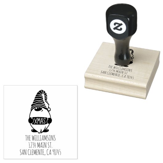 Weihnachts-Gnome-Rücksendeadresse Gummistempel (Stempel)