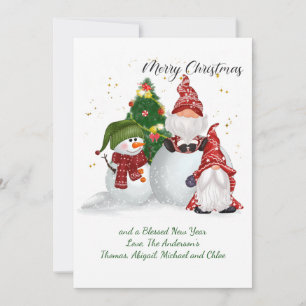 Weihnachts-Gnome Schneemänner Feiertags-Weihnachts Feiertagskarte