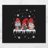 Weihnachts-Gnome Shirt Rote Nomenklatur Nähmaschin Schaumweinetikett (Einzelnes Label)