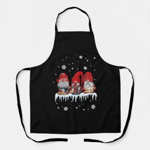 Weihnachts-Gnome Shirt Rote Nomenklatur Nähmaschin Schürze