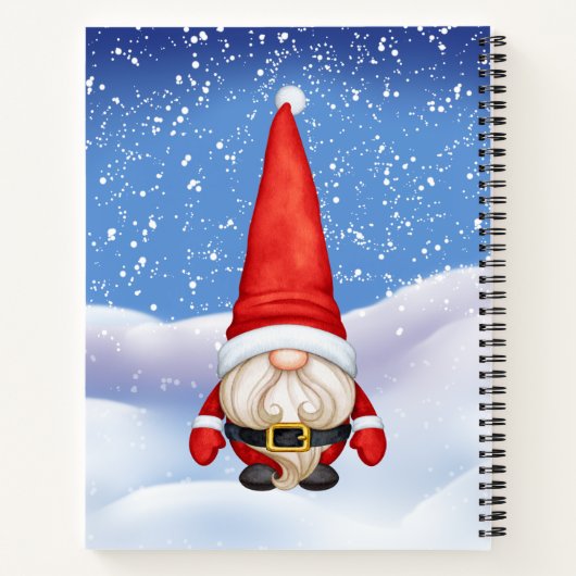 Weihnachts-Gnome-Spiral-Notebook Notizblock (Rückseite)