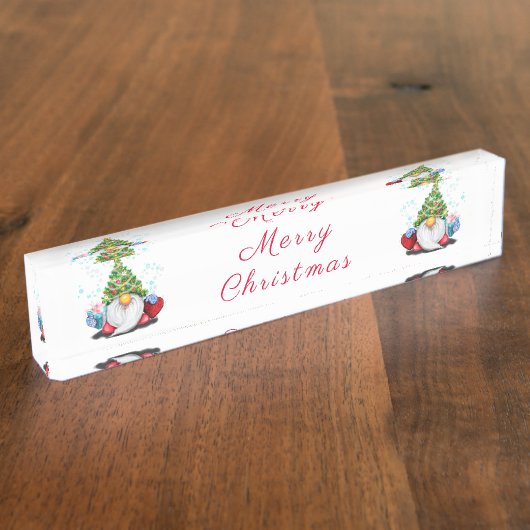 Weihnachts-Gnome-Tafel Namensplakette (Seite)