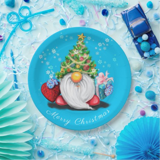Weihnachts-Gnome-Teller Pappteller (Party)