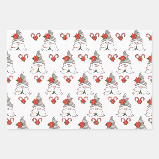 Weihnachts-Gnome und Candy Cane Geschenk Geschenkpapier Set (Vorderseite 2)