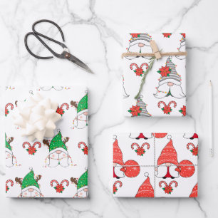 Weihnachts-Gnome und Candy Cane Geschenk Geschenkpapier Set