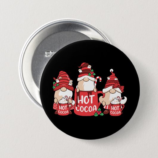 Weihnachts-Gnome und heiße Kakao Button (Vorne & Hinten)