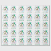 Weihnachts-Gnome und Reindeer Niedlich Personalisi Geschenkpapier (Flach)