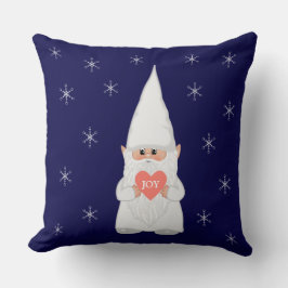Weihnachts-Gnome und Schneeflocken auf Navy Blue Kissen