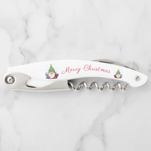 Weihnachts-Gnome-Waiter-Schraube Kellnermesser (Vorderseite)