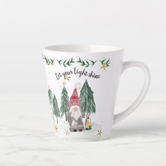 Weihnachts Gnome Wasserfarbe Licht Shine Stangen B Milchtasse (Rechts)