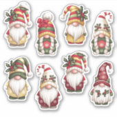 Weihnachts-Gnome-Weihnachtsaufkleber Aufkleber (Vorderseite)