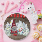 Weihnachts Gnome Weihnachtsbaumen Snowman Pappteller (Party)
