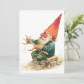 Weihnachts-Gnome-Weihnachtskarte Feiertagskarte (Stehend Vorderseite)