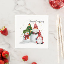 Weihnachts-Gnome Weihnachtsservietten
