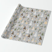 Weihnachts-Gnome Winter Grau Geschenkpapier (Ungerollt)