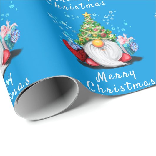 Weihnachts-Gnome-Wrapping Geschenkpapier (Rolleneckpunkt)