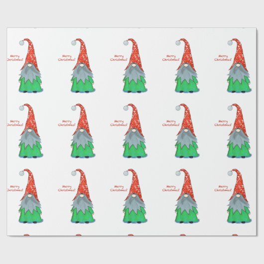 Weihnachts-Gnome-Wrapping Geschenkpapier (Flach)