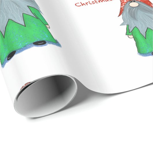 Weihnachts-Gnome-Wrapping Geschenkpapier (Rolleneckpunkt)