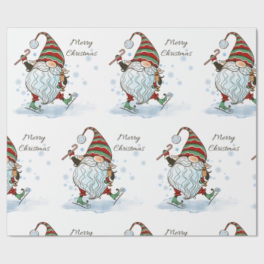 Weihnachts-Gnome-Wrapping Geschenkpapier (Flach)