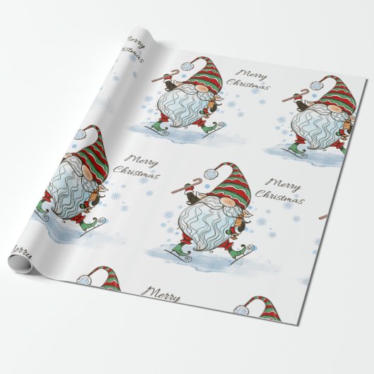 Weihnachts-Gnome-Wrapping Geschenkpapier (Ungerollt)