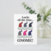 Weihnachts-Gnome Xmas Glückspilz Postkarte (Stehend Vorderseite)