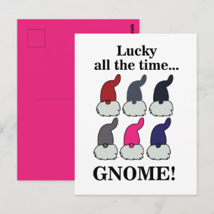Weihnachts-Gnome Xmas Glückspilz Postkarte