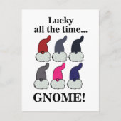 Weihnachts-Gnome Xmas Glückspilz Postkarte (Vorderseite)
