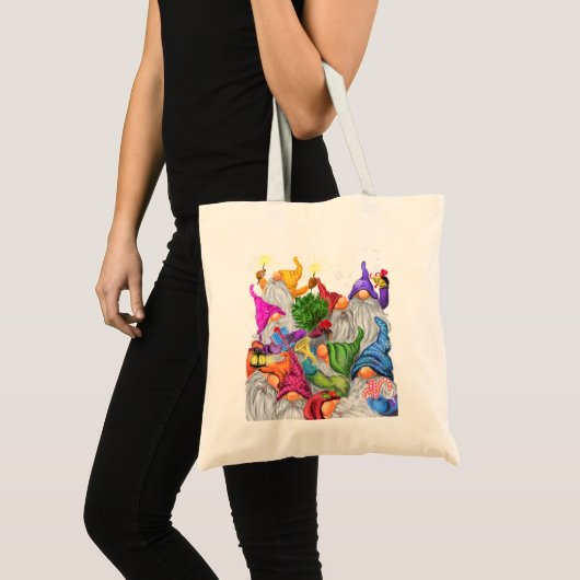 Weihnachts-Gnomen Tote-Tag-Feier Tragetasche (Vorderseite (Produkt))