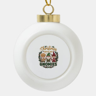 Weihnachts-Gnomes-Lichterkette Zuckerstange Keramik Kugel-Ornament
