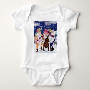 Weihnachts-Gnomes-Musikband Funny Baby Bodysuit Strampler