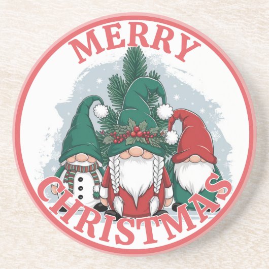 Weihnachts-Gnomes-Untersetzer Getränkeuntersetzer (Vorne)