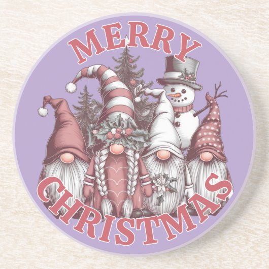 Weihnachts-Gnomes-Untersetzer Getränkeuntersetzer (Vorne)