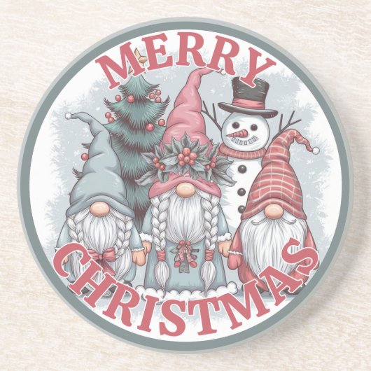 Weihnachts-Gnomes-Untersetzer Getränkeuntersetzer (Vorne)