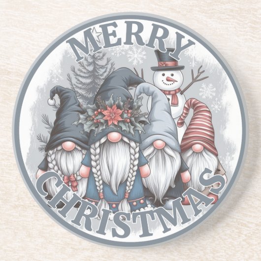 Weihnachts-Gnomes-Untersetzer Getränkeuntersetzer (Vorne)