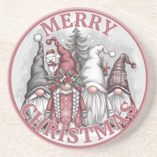 Weihnachts-Gnomes-Untersetzer Getränkeuntersetzer (Vorne)