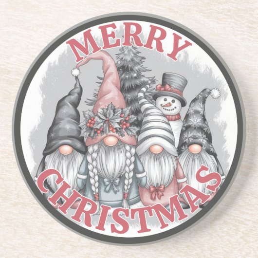 Weihnachts-Gnomes-Untersetzer Getränkeuntersetzer (Vorne)