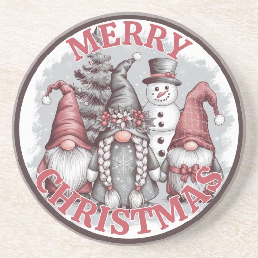 Weihnachts-Gnomes-Untersetzer Getränkeuntersetzer (Vorne)