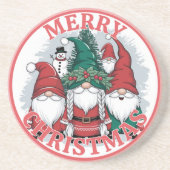 Weihnachts-Gnomes-Untersetzer Getränkeuntersetzer (Vorne)
