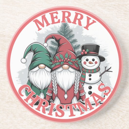 Weihnachts-Gnomes-Untersetzer Getränkeuntersetzer (Vorne)