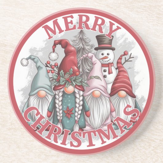 Weihnachts-Gnomes-Untersetzer Getränkeuntersetzer (Vorne)