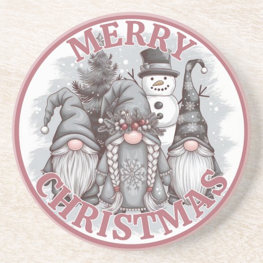 Weihnachts-Gnomes-Untersetzer Getränkeuntersetzer (Vorne)