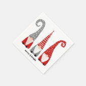 Weihnachts-Gnomes Weihnachten Rot Grau Weiße Angew Serviette (Ecke)