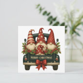Weihnachts-Gnomes-Weihnachtskarte Feiertagskarte (Stehend Vorderseite)