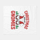 Weihnachts-Gnomies-Feiertags-Gnom-Design Fleecedecke (Vorderseite (Horizontal))