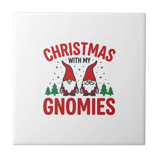 Weihnachts-Gnomies-Feiertags-Gnom-Design Fliese (Vorderseite)