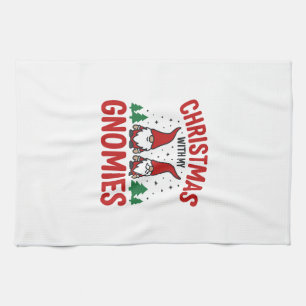 Weihnachts-Gnomies-Feiertags-Gnom-Design Geschirrtuch