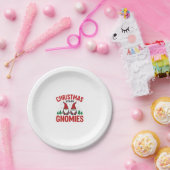 Weihnachts-Gnomies-Feiertags-Gnom-Design Pappteller (Party)