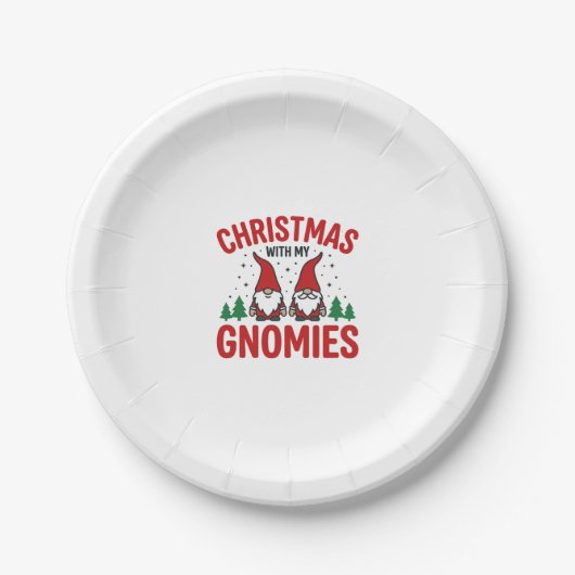 Weihnachts-Gnomies-Feiertags-Gnom-Design Pappteller (Vorderseite)