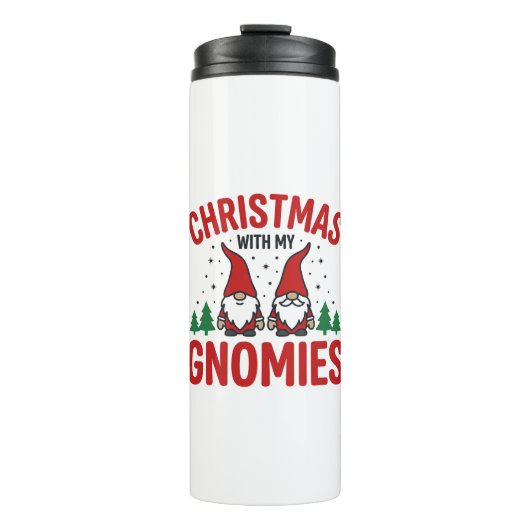 Weihnachts-Gnomies-Feiertags-Gnom-Design Thermosbecher (Vorderseite)